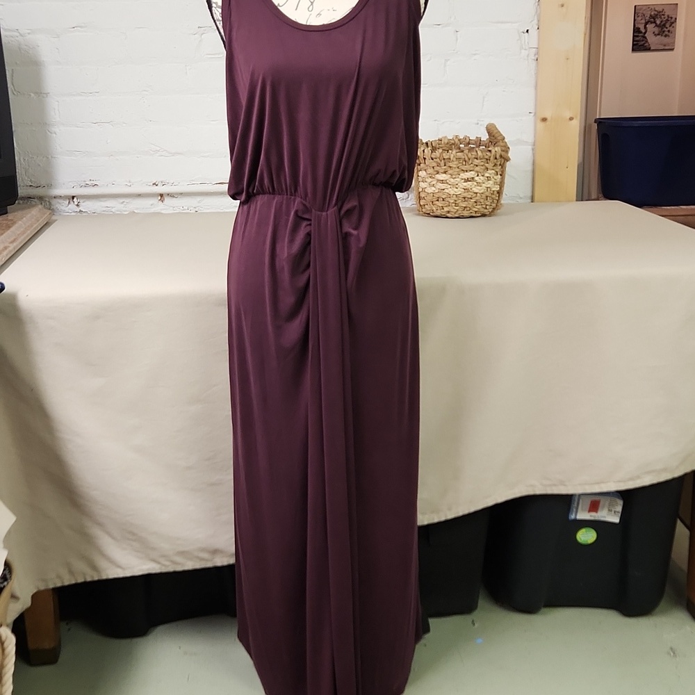 Anthropologie Dolan Left Coast Sleeveless Draped Maxi Dress in a plum Sz MED NWT - Picture 2 of 12